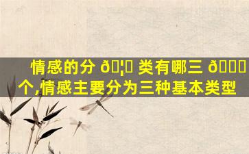 情感的分 🦉 类有哪三 💐 个,情感主要分为三种基本类型